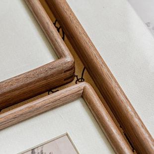 新中式实木画 画框正方形圆角裱画 画框国画 画木框定制打印修图