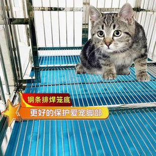 加粗折叠不锈钢宠物狗笼子中小型犬双层三层白钢养宠物店犬舍医院