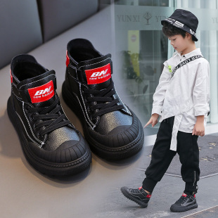 男童马丁靴2025年冬季新款真皮儿童加绒靴子中大童二棉鞋男孩冬鞋