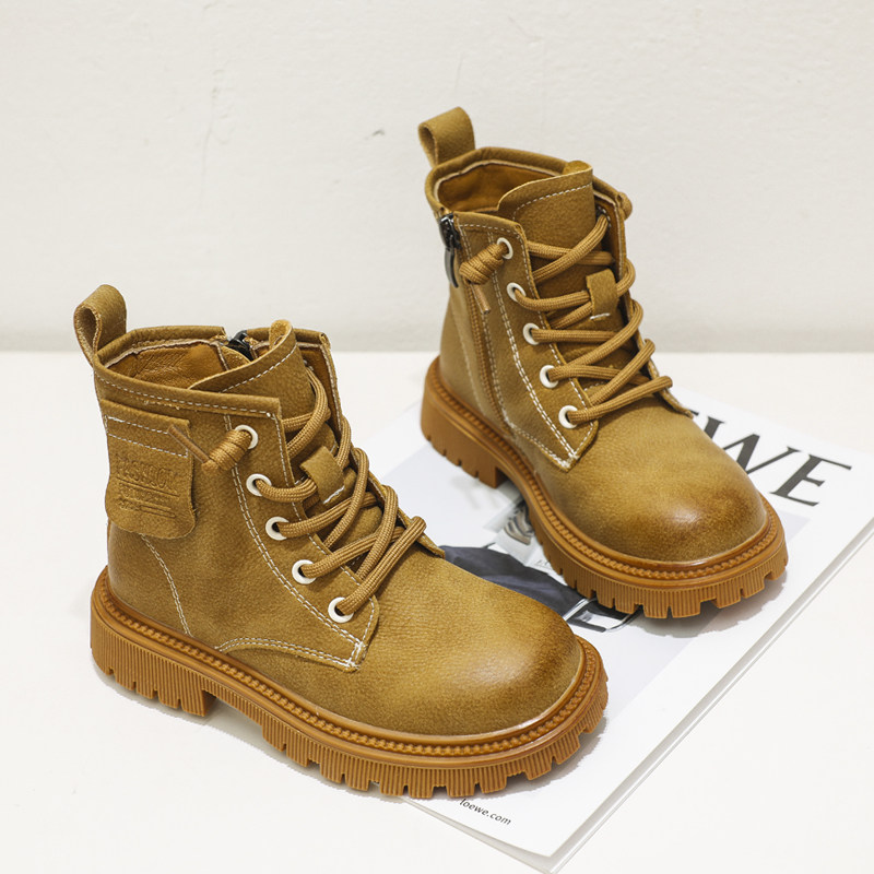 男童马丁靴加绒2025秋冬新款儿童单靴大黄靴女童皮棉靴中大童靴子,童鞋/婴儿鞋/亲子鞋,皮靴,淘宝优惠券,粉丝福利购,淘宝优惠卷