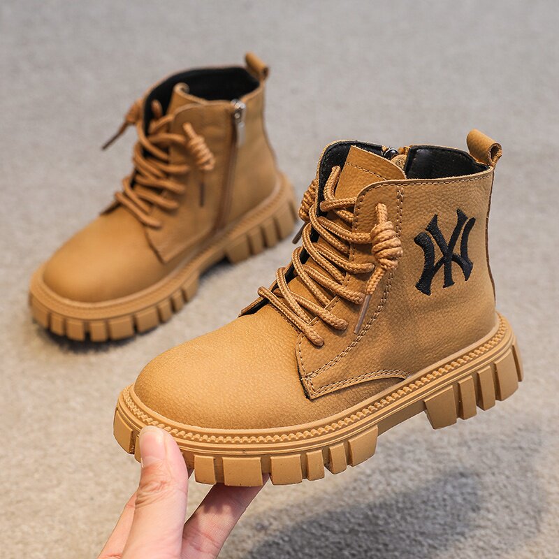 男童马丁靴2025秋冬新款儿童短靴加绒二棉中大女童软底厚棉大黄靴,童鞋/婴儿鞋/亲子鞋,皮靴,淘宝优惠券,粉丝福利购,淘宝优惠卷