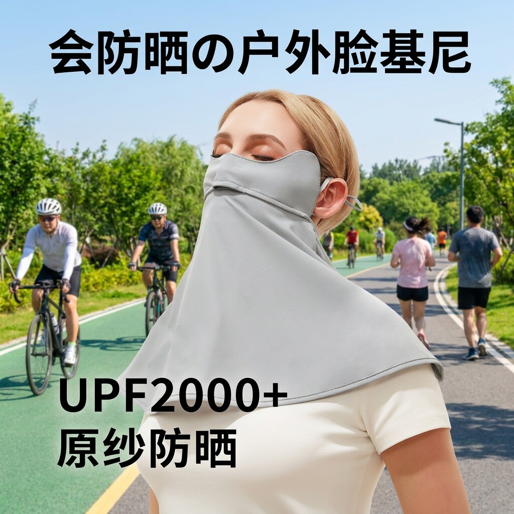 solosunny大防晒面罩护颈一体女防紫外线透气脖子口罩骑行披肩男