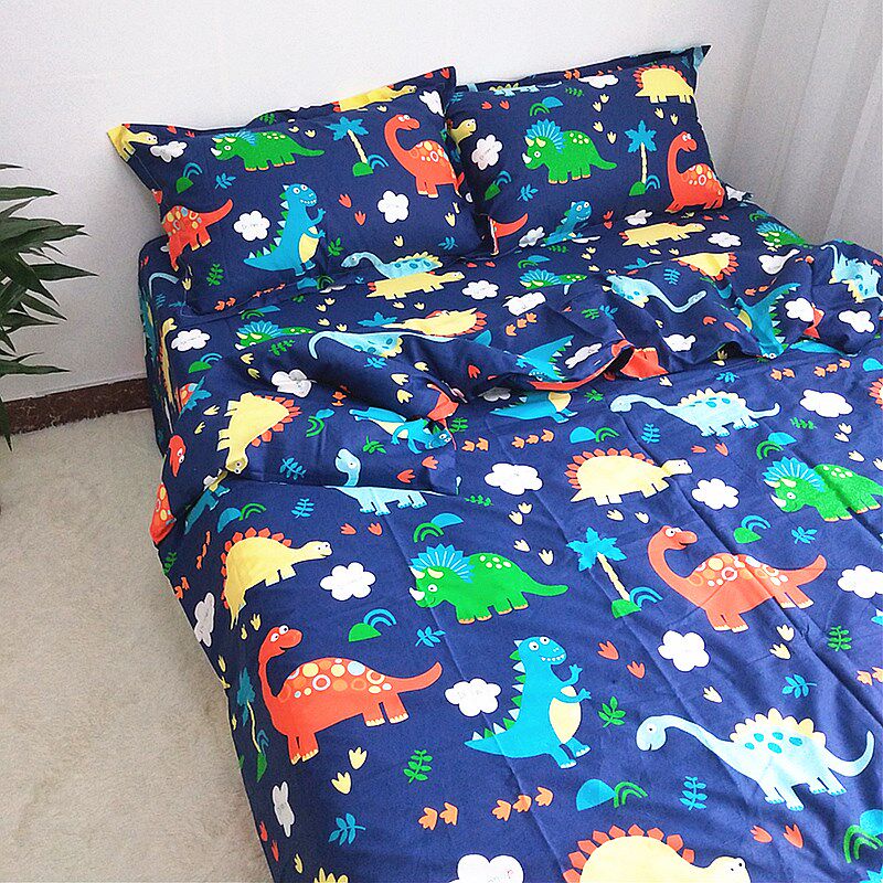 卡通可爱蓝色恐龙纯棉床单双人床儿童全棉被单被套枕套三四件套在类目 床上用品, 床单中 - 来自Buy2taobao.com提供专业的淘宝代购服务