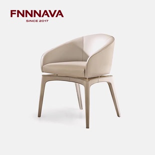 别墅大宅 芬纳维亚Ophelia奥菲莉亚北欧极简真皮餐椅 至臻系列