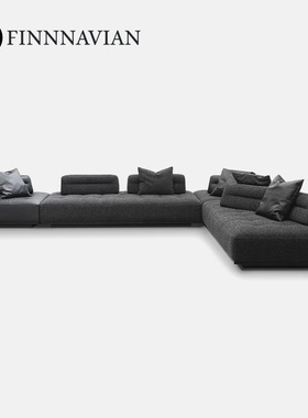 芬纳维亚传承 意式轻奢别墅转角沙发Wayne韦恩大平层真皮模块沙发