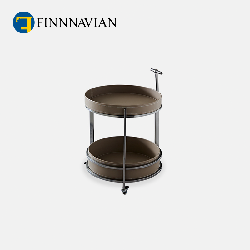 【十年质保】极简艺术真皮边几