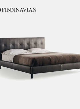 芬纳维亚传承 现代简约全真皮床 Anton安顿 大平层主卧无床边双人