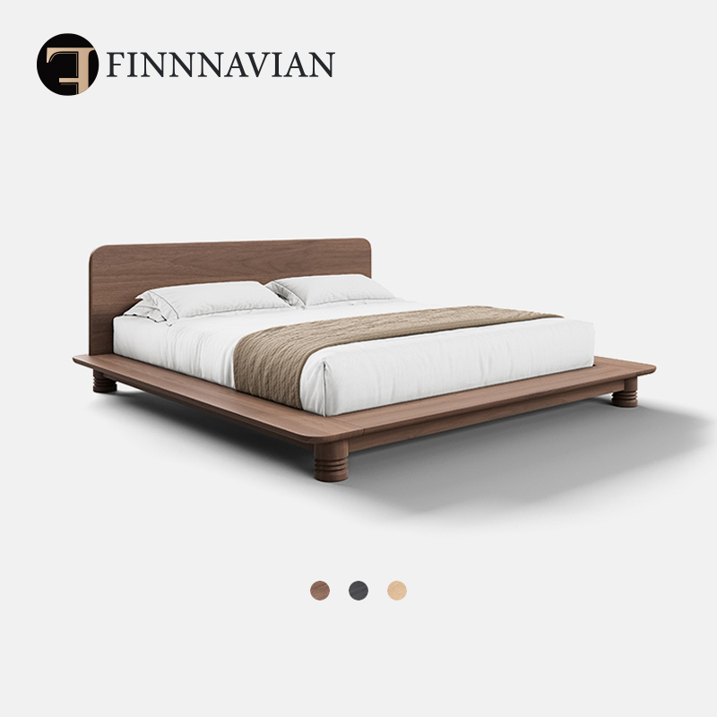 【十年质保】侘寂风卧室实木婚床