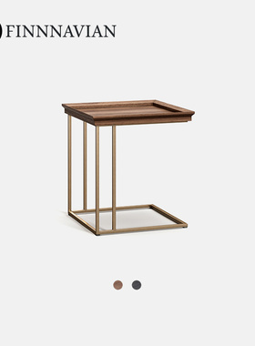 芬纳维亚传承 意式现代简约黑胡桃木角几轻奢小边几(Corallo珊瑚)