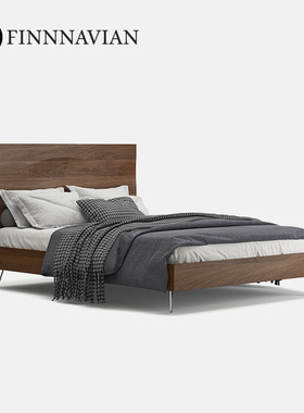 芬纳维亚传承 意式实木床黑胡桃设计师主卧双人(Ripple波纹)