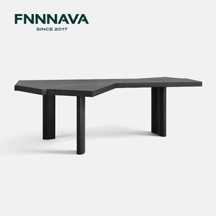 Ventaglio扇子 黑胡桃实木书桌极简办公桌 意式 芬纳维亚传承