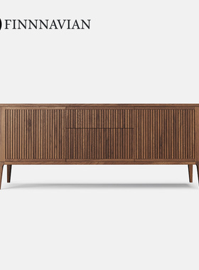 芬纳维亚传承 意式现代全实木餐边柜现代胡桃木(Eleva-4埃利瓦)