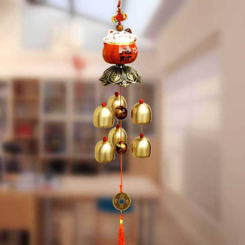 开业铃铛挂件挂门声音大家居饰品风铃阳台招财猫门饰清脆迎宾挂饰
