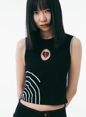Sixthdimension 亚文化Y2K旋涡图案 无袖背心上衣