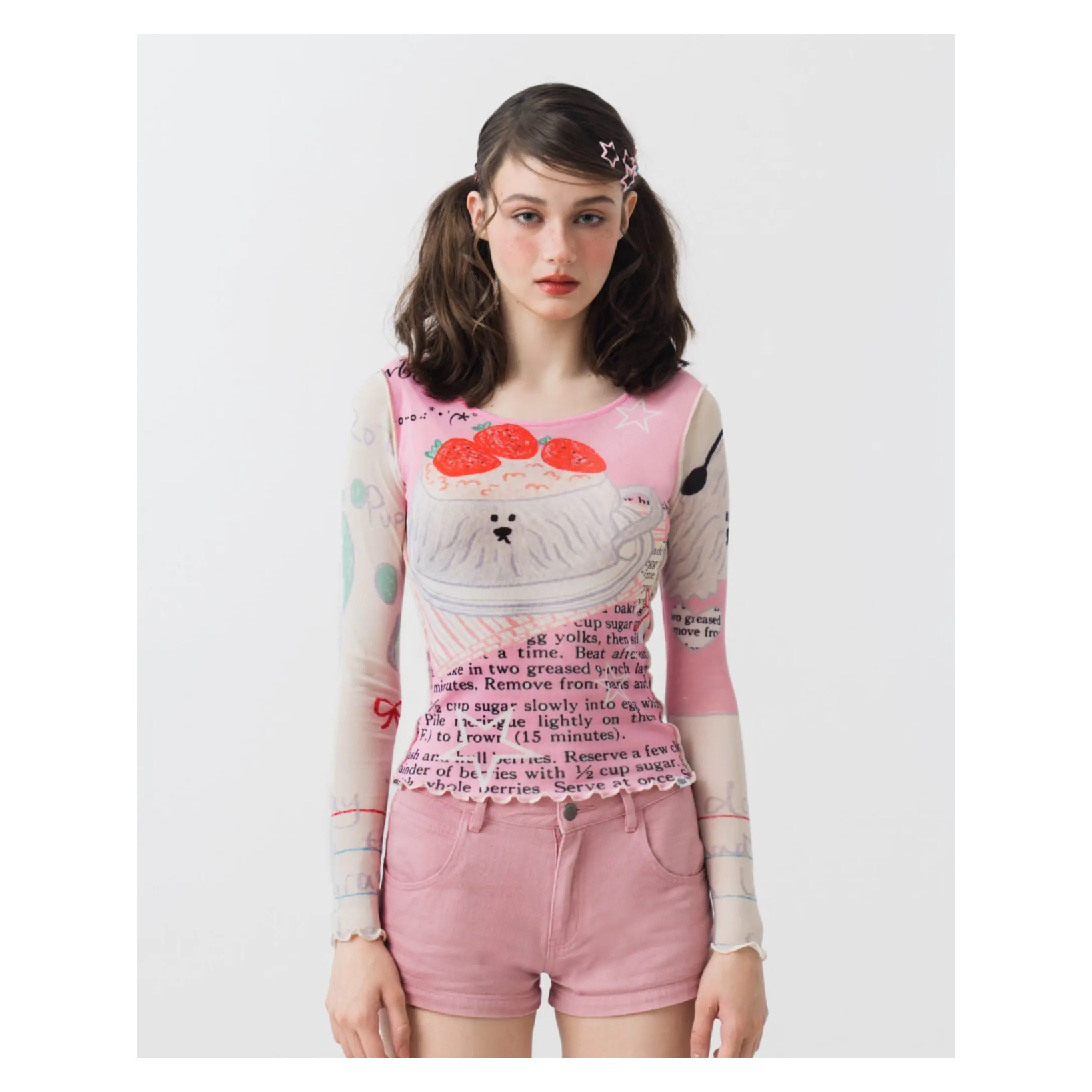 Sixthdimension少女y2k网眼长袖