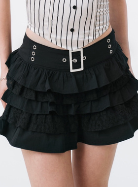 Sixthdimension 亚文化Y2k自然腰蛋糕短裙裤（代购）