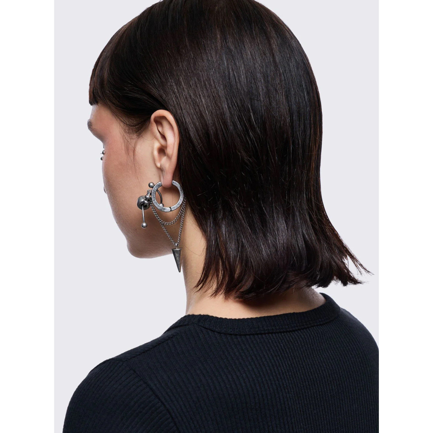 Minga新品 亚文化朋克 灵魂穿刺/孔眼设计 耳钉/耳环/耳骨夹套装