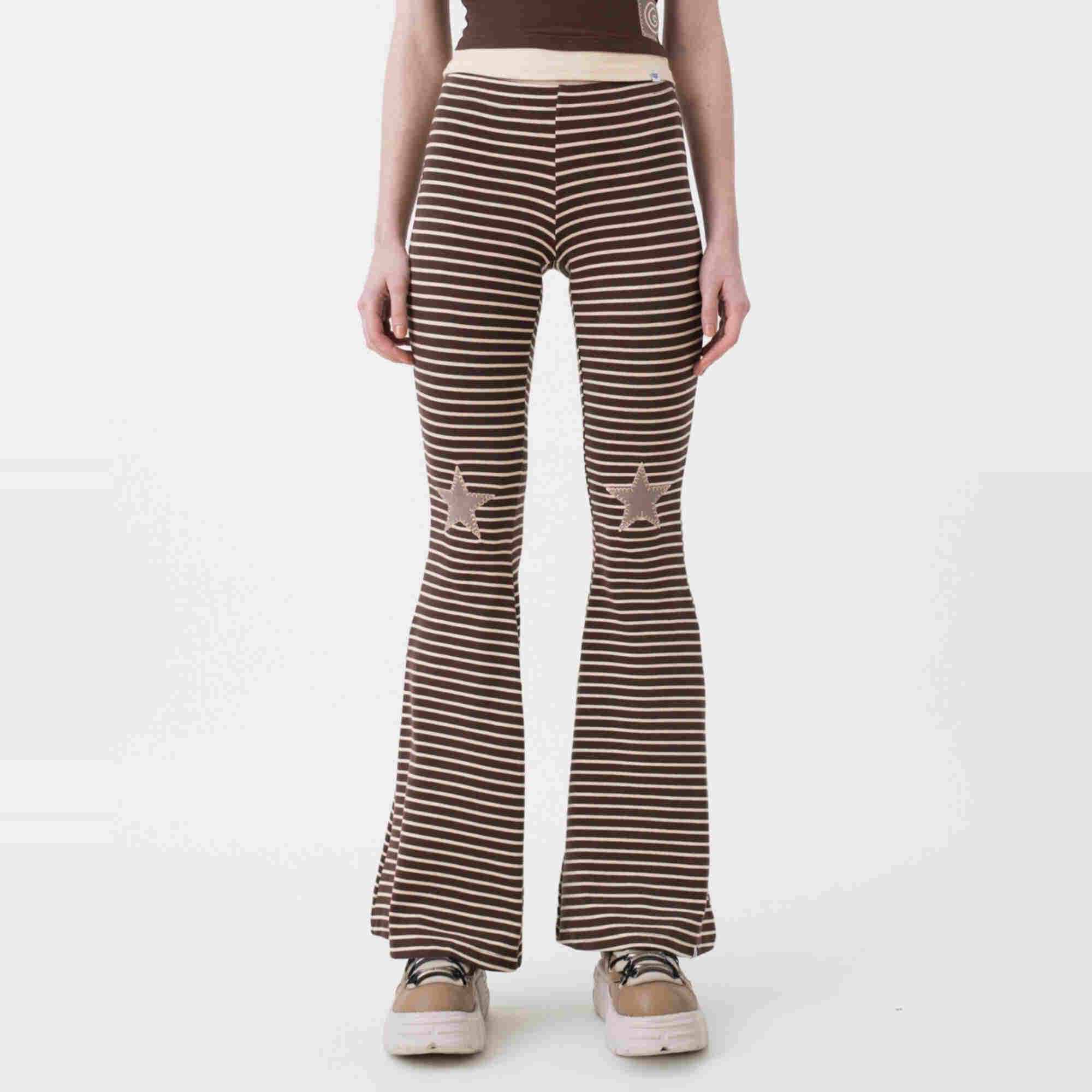 Sixthdimension条纹修身leggings