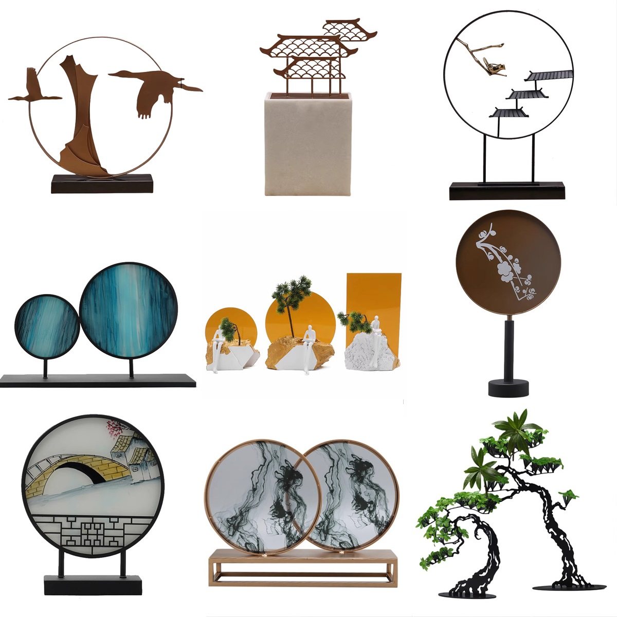 新中式样板间酒店客厅电视柜玄关摆件高端高级感小众软装饰品摆设,家居饰品,装饰摆件,淘宝优惠券,粉丝福利购,淘宝优惠卷