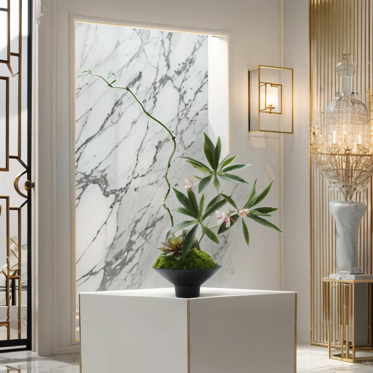 新中式永生苔藓摆件仿真花艺