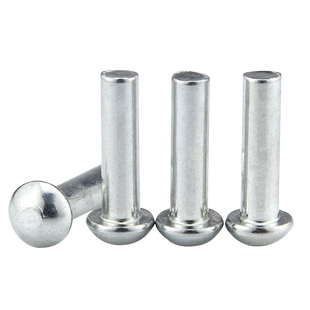 GB867镀锌半圆头实心铁铆钉敲击式蘑菇头标牌柳丁圆帽铆钉m2-m16