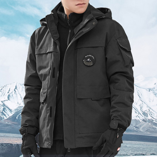 加厚工装冲锋衣男三合一