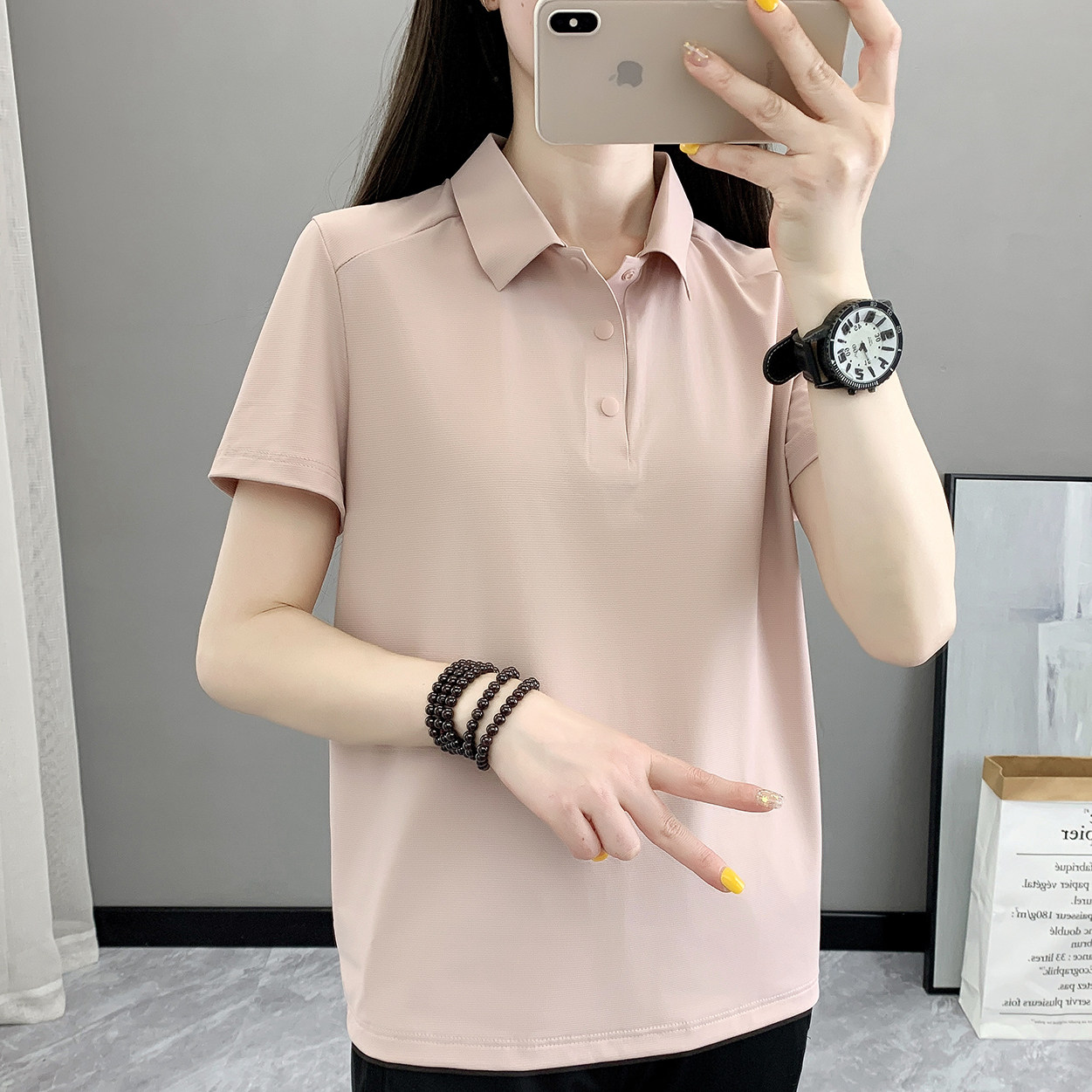 高档速干衣女冰丝短袖T恤夏季速干超薄polo衫运动登山服套装男款