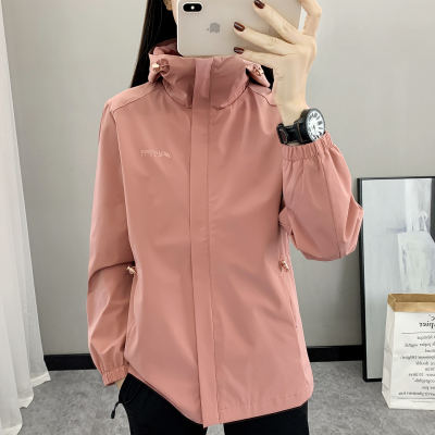2025春季新款冲锋风衣女运动中长款徒步登山服防风防水透气外套装