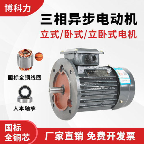 国标上海博科力三相异步铜芯电机