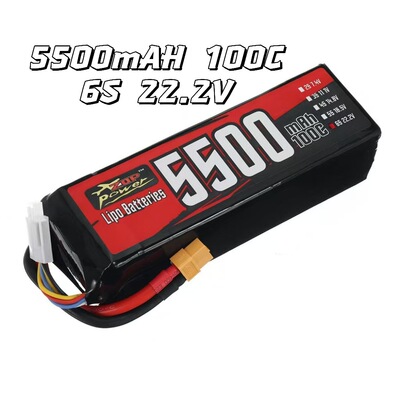 ZOPRC无人机航模5500mAh2S-6S22.2V100C车模高倍率聚合物锂电池