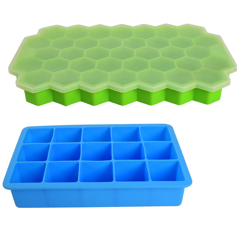 15孔正方形硅胶冰格135制冰盒37孔蜂窝冰格冰粒冰块模巧克力模具