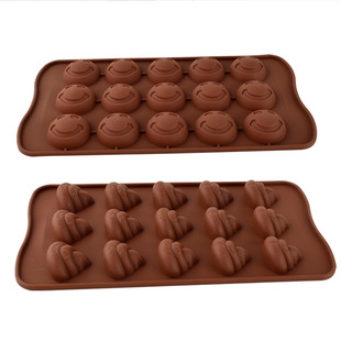 15连卡通猪头笑脸便便糖果巧克力装饰蛋糕烘焙硅胶模具水晶滴胶模