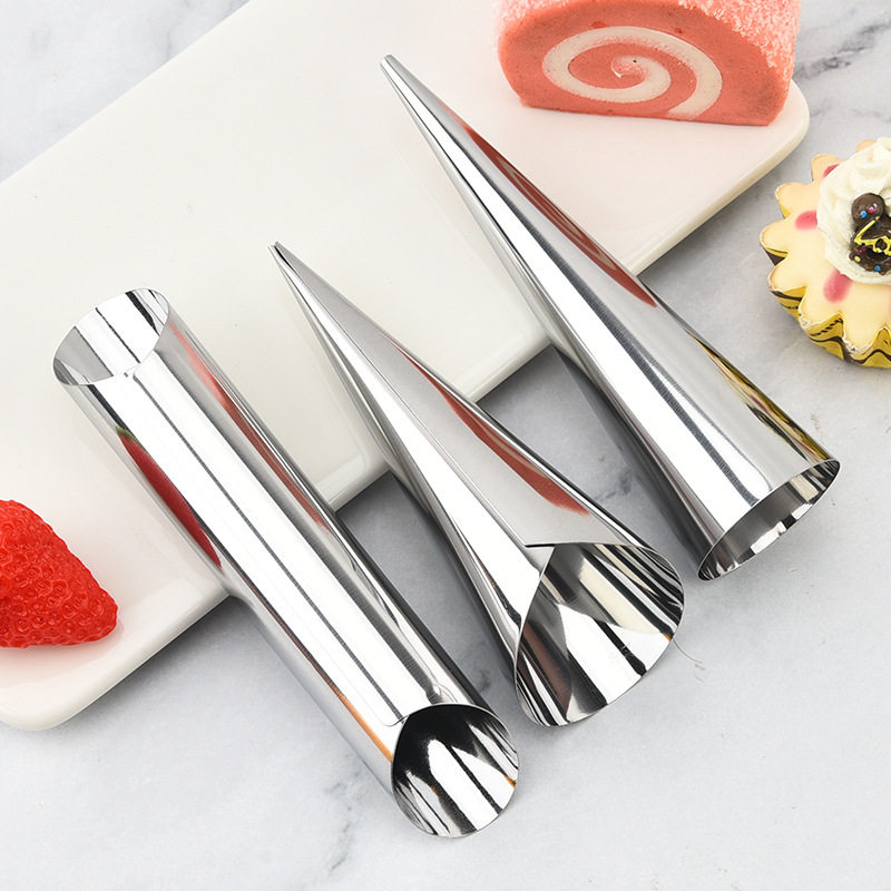 不锈钢卷牛角面包器创意锥形螺旋管羊角酥模雪糕酥烘焙模具