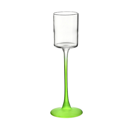 法式复古高脚玻璃杯小众直筒香槟杯果酒杯伴手礼磨砂绿鸡尾酒子