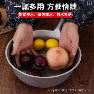 铝制加厚老式铝水瓢一体成型家用加长大号水瓢家用厨房耐用铝瓢