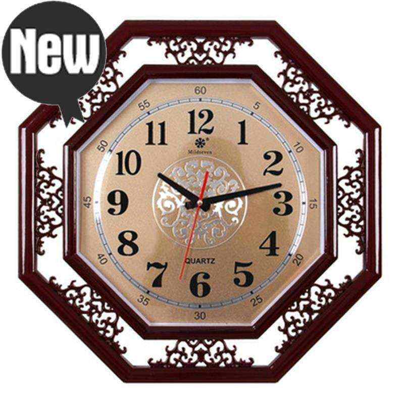 挂式八角钟墙壁报时x钟八角型报时八角钟表挂钟客厅超静音家用实
