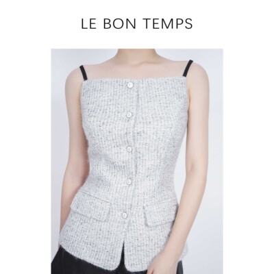 【LE BON TEMPS】 甜辣吊带上衣法式无袖一片式抹胸背心c801060