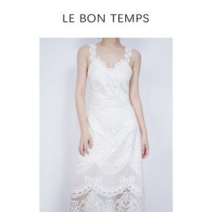 【LE BON TEMPS】夏季法式气质镂空刺绣连衣裙c800725