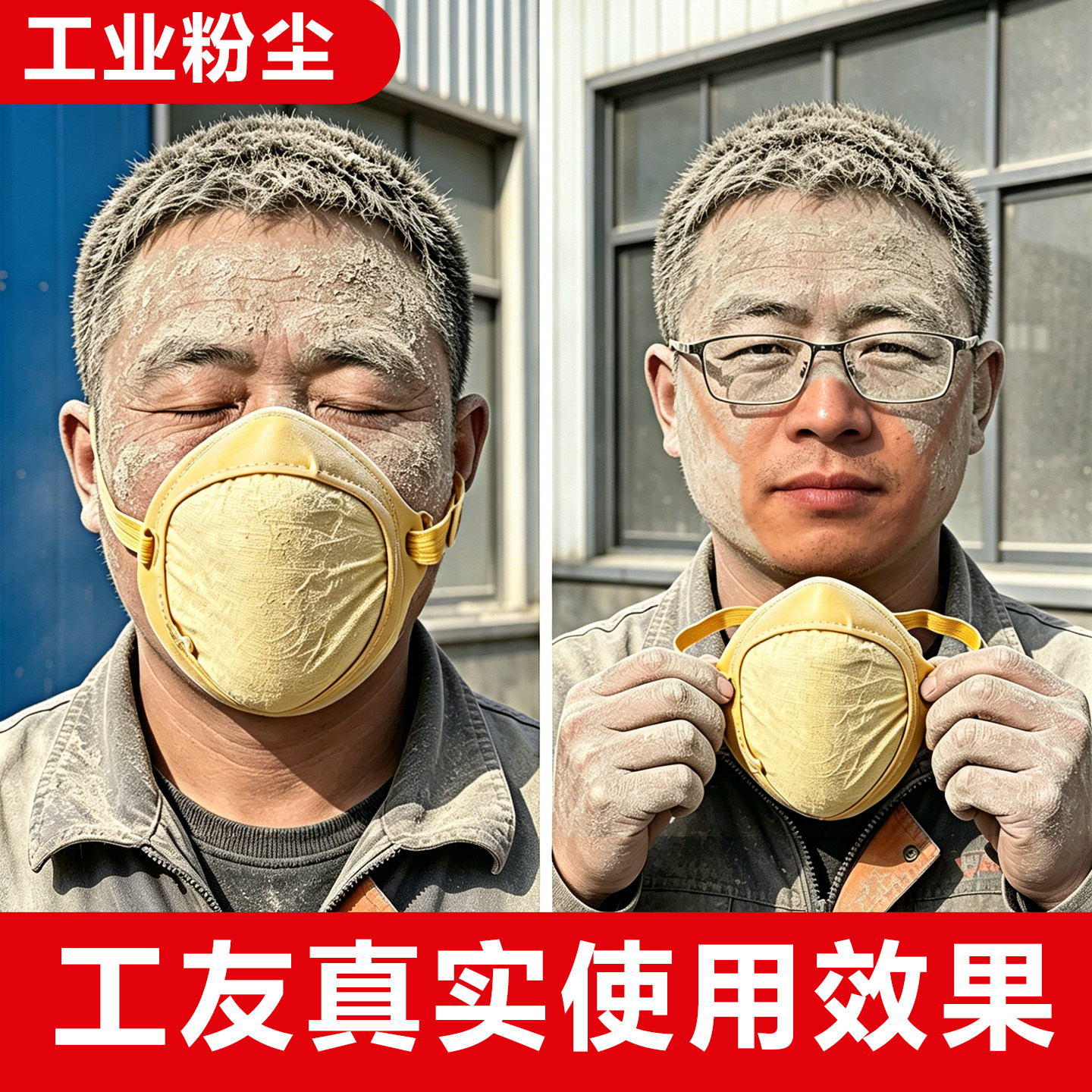 重度粉尘专用口罩工业防尘透气防尘肺防护海棉可水洗防灰尘防烟尘