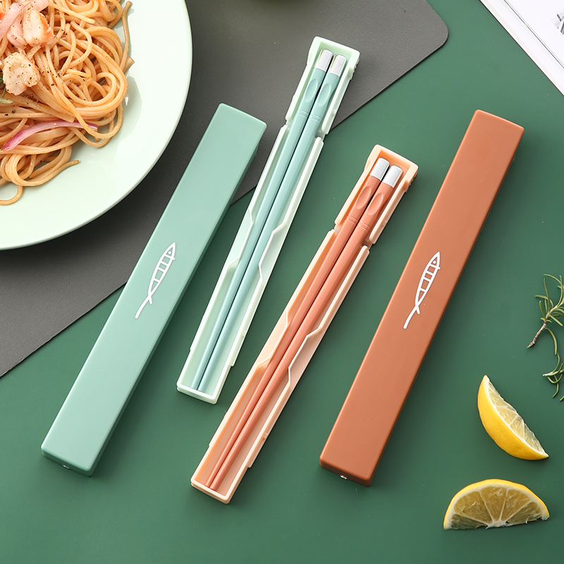象厨便携餐具单人单双筷子可爱儿童筷子一人一筷上班族小清新餐具