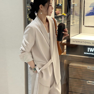 日本offcat白色西装外套女2025春秋新款高级感韩系小西服休闲套装