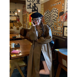 日本offcat棕色皮衣外套女2025秋季新款小个子复古中长款pu皮风衣