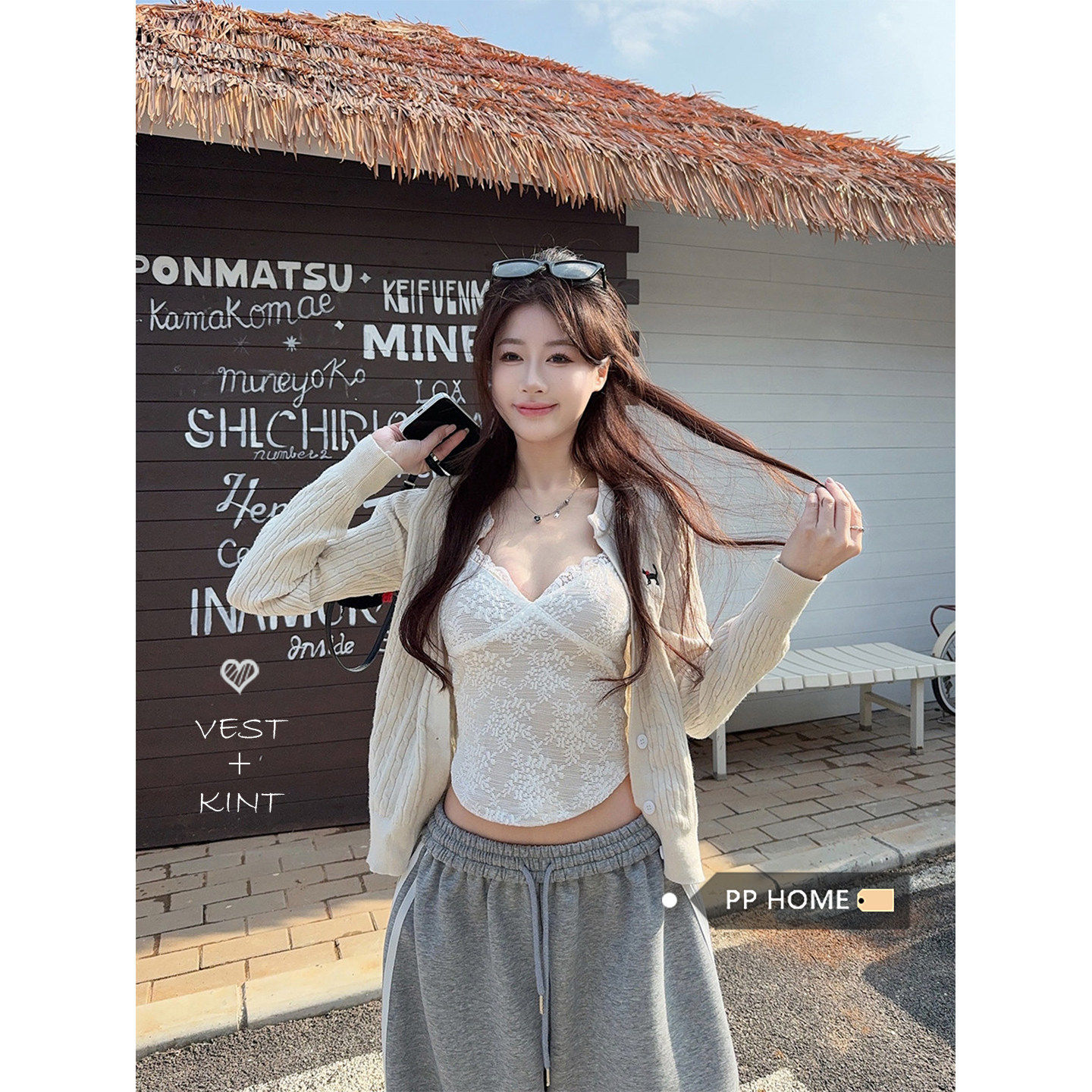 日本offcat纯欲风白色V领蕾丝吊带女秋冬修身显瘦减龄内搭打底衫,女装/女士精品,时尚套装,淘宝优惠券,粉丝福利购,淘宝优惠卷