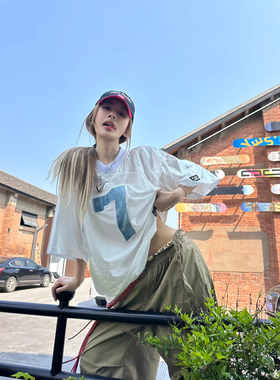 日本offcat 2000archives足球7号球衣数字网面宽松运动短袖t恤