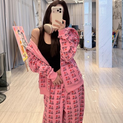 Narcos Ashley美式字母印花面具款拉链连帽卫衣女宽松休闲上衣