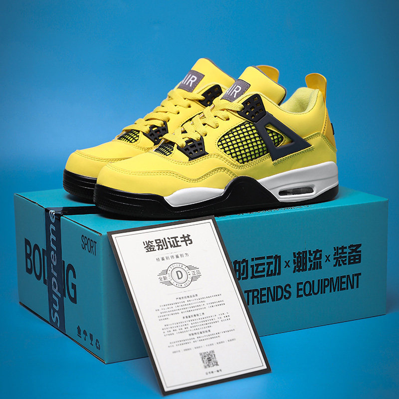 aj4篮球鞋男鞋n正品k联名篮球鞋火焰红莆田纯原高.版本新款男女鞋