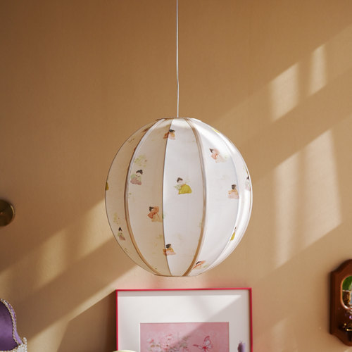 物几空间新中式女儿房宋代美学少女古风球型灯笼简约布艺卧室吊灯