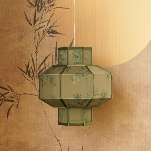 物几新中式客餐厅天丝布艺吊灯