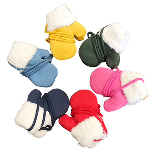 宝宝手套冬季婴儿包套1-2-8岁男童女童加绒加厚儿童连指手套保暖