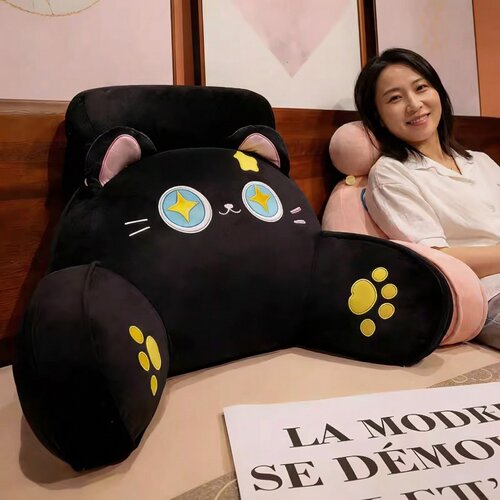 可爱猫咪大号软包床头靠垫抱枕